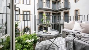 Balkon im skandinavischen Stil: Dekorationsideen, Empfehlungen für die Gestaltung