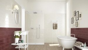 Glossy bathroom tiles: varieties, design options and tips for choosing