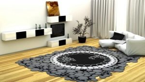 Teppiche im Wohnzimmer: Sorten, Auswahl, Beispiele