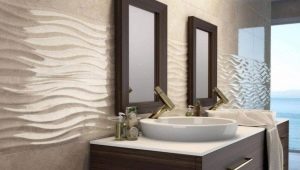 Embossed tiles for the bathroom: what happens and how to care for it?