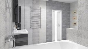 Gray tiles in the bathroom interior