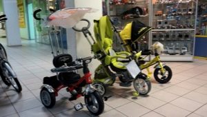 Saplı çocuk üç tekerlekli bisikletleri