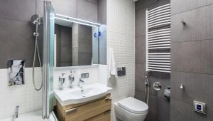 Kombinētās vannas istabas dizains 4 kv. m