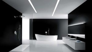 Dekorasyon sa banyo sa estilo ng minimalism