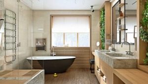 Badeværelser med vindue: sorter, designmuligheder