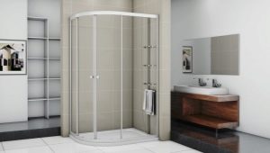 Penutup shower: varietas dan ukuran, aturan pemilihan, tinjauan umum produsen