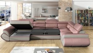 Sofa sudut lipat: fitur, jenis, dan pilihan