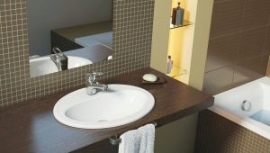 Aanrecht in de badkamer onder de gootsteen: kenmerken, variëteiten, keuze