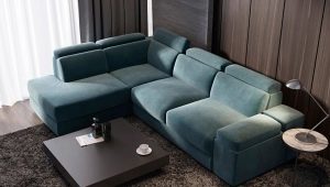 Γωνιακοί καναπέδες με οθωμανικό: τύποι, μεγέθη και επιλογή