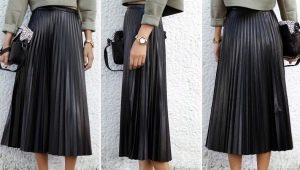 Skirt kulit berlipat - apakah itu dan dengan apa yang perlu digabungkan?