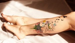 Tatuaje en la pierna para niñas.