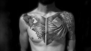 Dotwork: funktioner och skisser av en tatuering