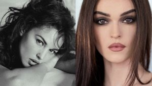 Makeup in the style of Monica Bellucci