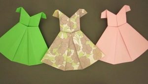 Faire de l'origami en forme de robe en papier
