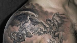 Angel and demon tattoo: meaning and sketches