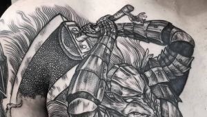 Berserker tattoo: kahulugan at sketch
