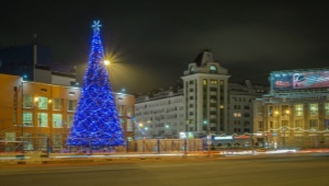 Možnosti za okrasitev uličnega božičnega drevesa za novo leto
