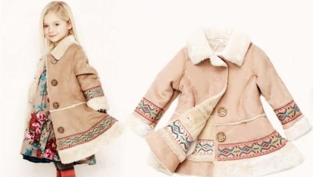 Detské kabátiky z ovčej kože pre dievčatá