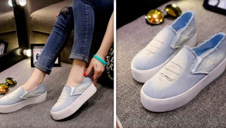 Slip-on sneakers i jeans