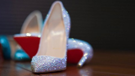 Shoes with rhinestones