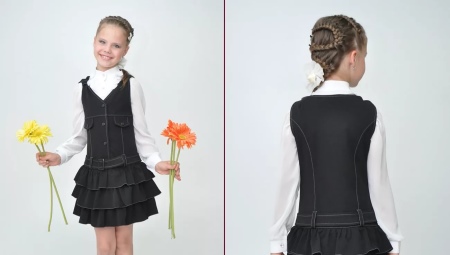 Mô hình của một cô gái mặc quần áo đi học