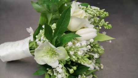 Bouquet bianco-verde per la sposa: opzioni di design e sfumature di scelta