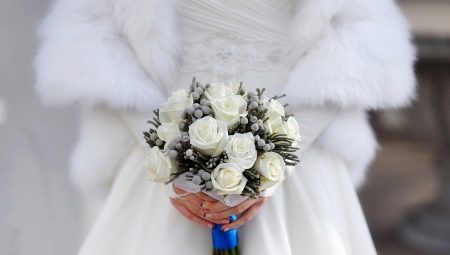 Beyaz güllerden oluşan gelin buketi: seçim ve tasarım seçenekleri
