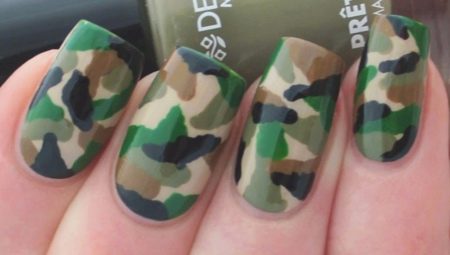 How to make and arrange a camouflage manicure?