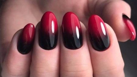Dégradé rouge sur les ongles - des solutions inhabituelles et lumineuses