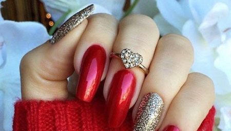 Rode manicure met zilver: heldere ideeën en modetrends