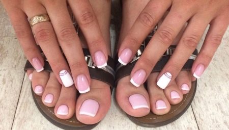 Manicure and pedicure in one style