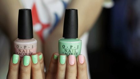 Trendy w modzie na różowy zielony manicure