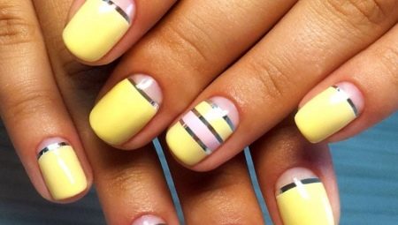 Trendy w modzie manicure w żółtych odcieniach