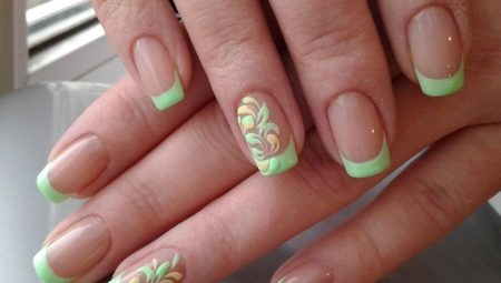 Delicate groene manicure: ontwerpkenmerken en mode-ideeën