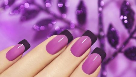 Francés púrpura en las uñas: ideas de decoración y hermosas combinaciones.