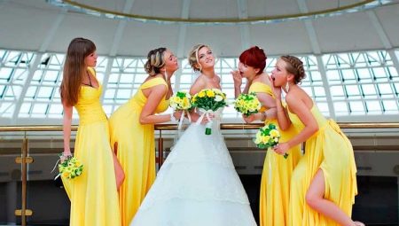 Bryllup i gule og orange farver: funktioner og designmetoder