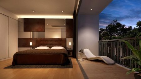 Diseño de interiores de dormitorio en tonos marrones.