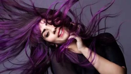 Rambut ungu: pilihan kombinasi warna dan petua untuk mewarna