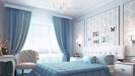 Subtilitățile decorului dormitorului în tonuri de albastru