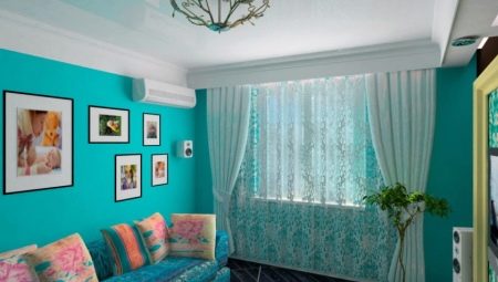 Turquoise living room: design features and interesting options