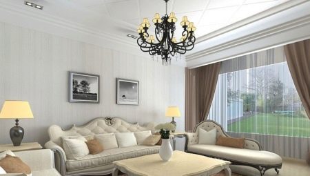 Design de interiores de salas de estar em cores claras