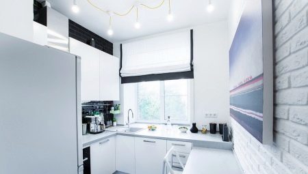 Σχεδιασμός κουζίνας 7 τ. m σε ένα σπίτι πάνελ