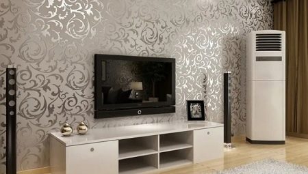 Reka bentuk dinding dengan TV di ruang tamu