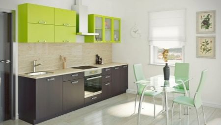 Dapur berwarna kapur: pro dan kontra, kombinasi warna, contoh
