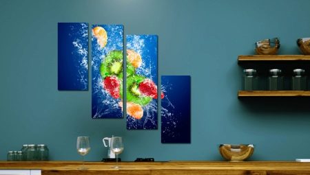 Modulaire schilderijen kiezen voor het keukeninterieur