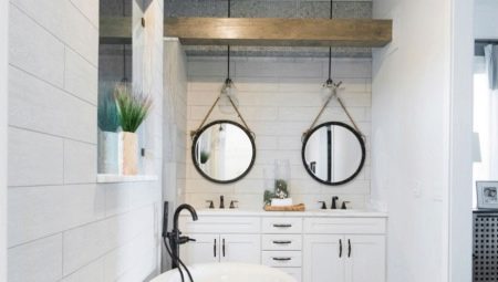 Azulejos blancos en el baño: tipos y ejemplos de diseño.
