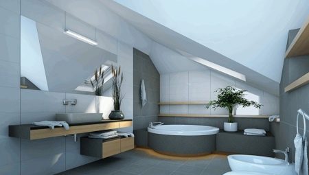 Augsto tehnoloģiju vannas istabas interjera dizains