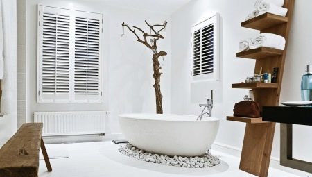 Idea reka bentuk bilik mandi Scandinavia