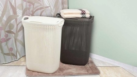 Košare za perilo v kopalnici: vrste in možnosti
