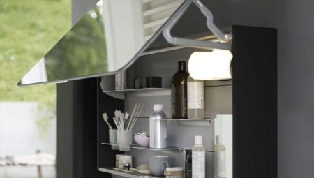 Šatníkové skrine so zrkadlom v kúpeľni: typy a možnosti
